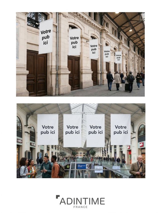 Station hanging banners