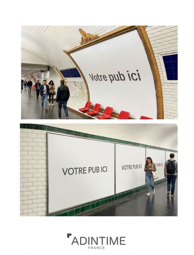 Advertising on Paris Metro Platforms...