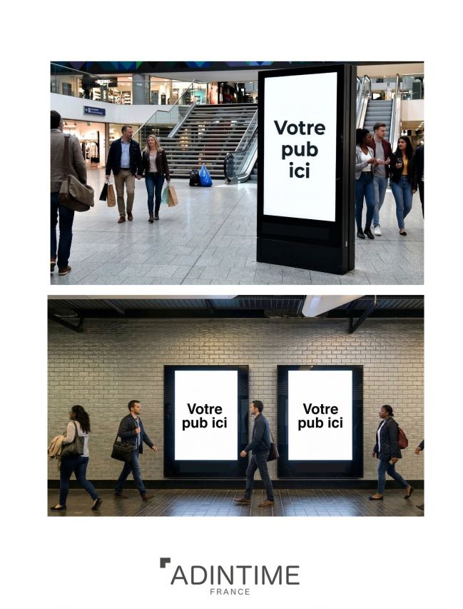 DOOH advertising screens in the Paris...