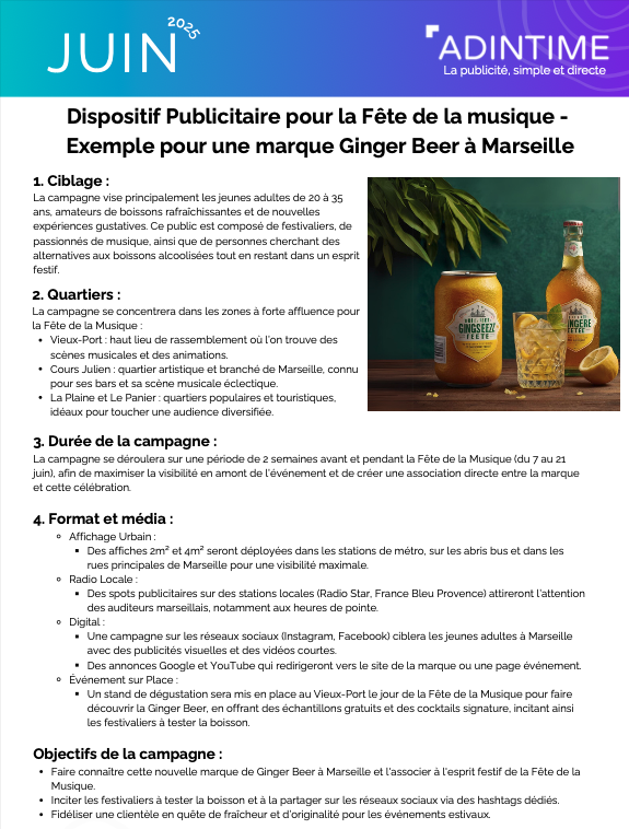 Exemple dispositif publicitaire juin - Calendrier Marketing 2025
