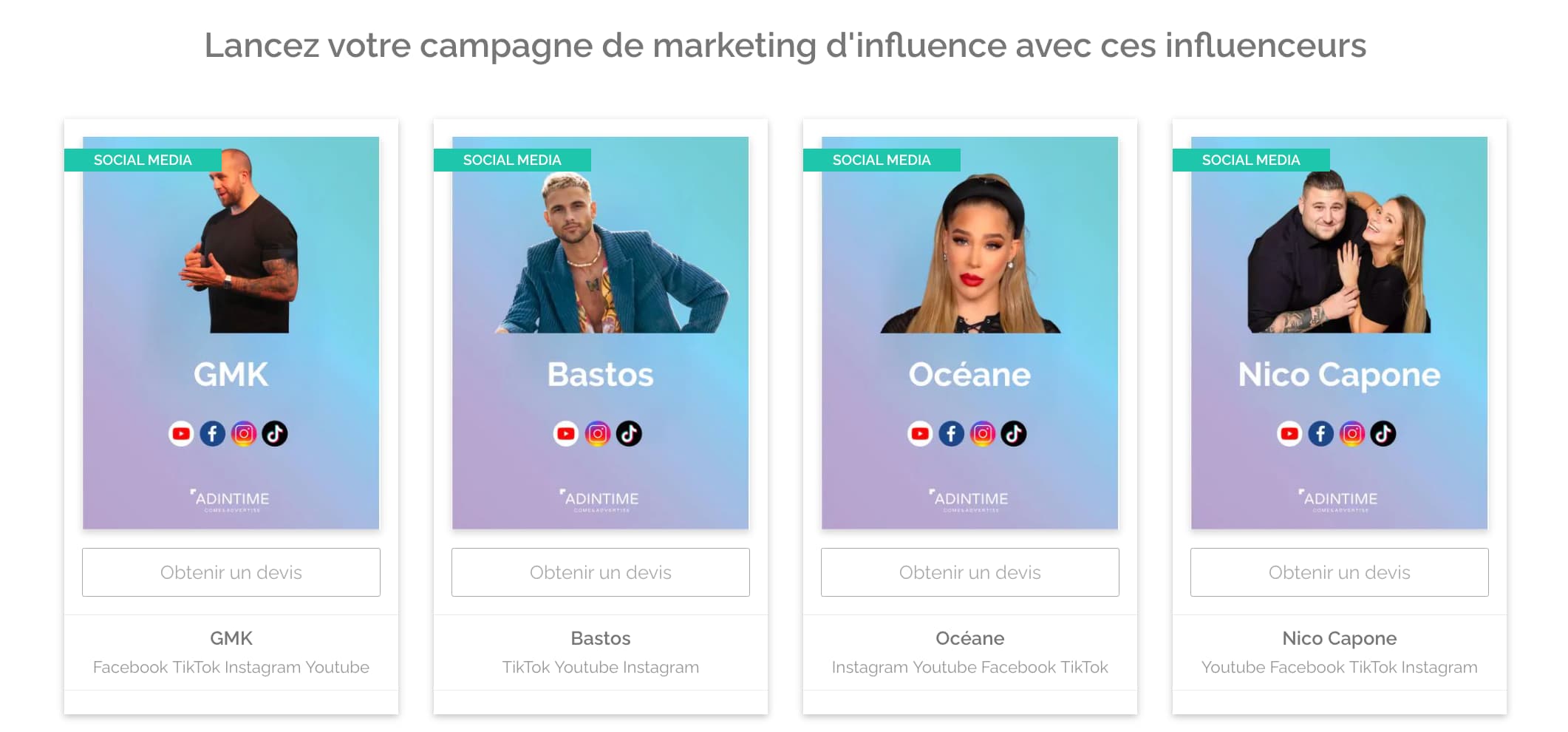 Marketing influence - Publicité influenceurs