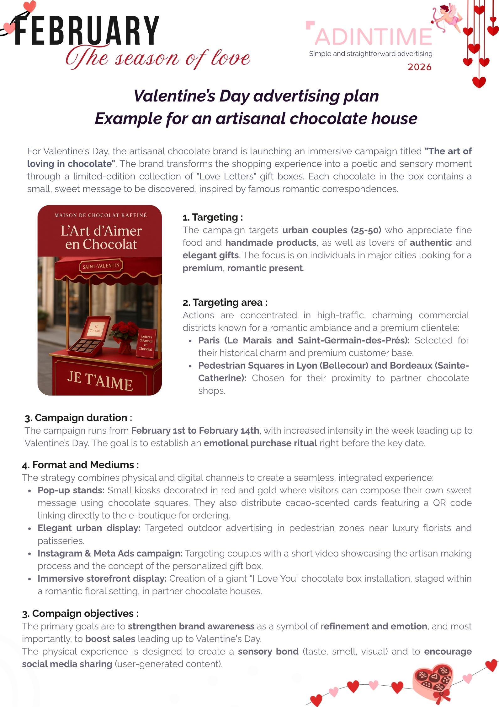 Marketing Calendar - Advertising Plan Valentine's Day