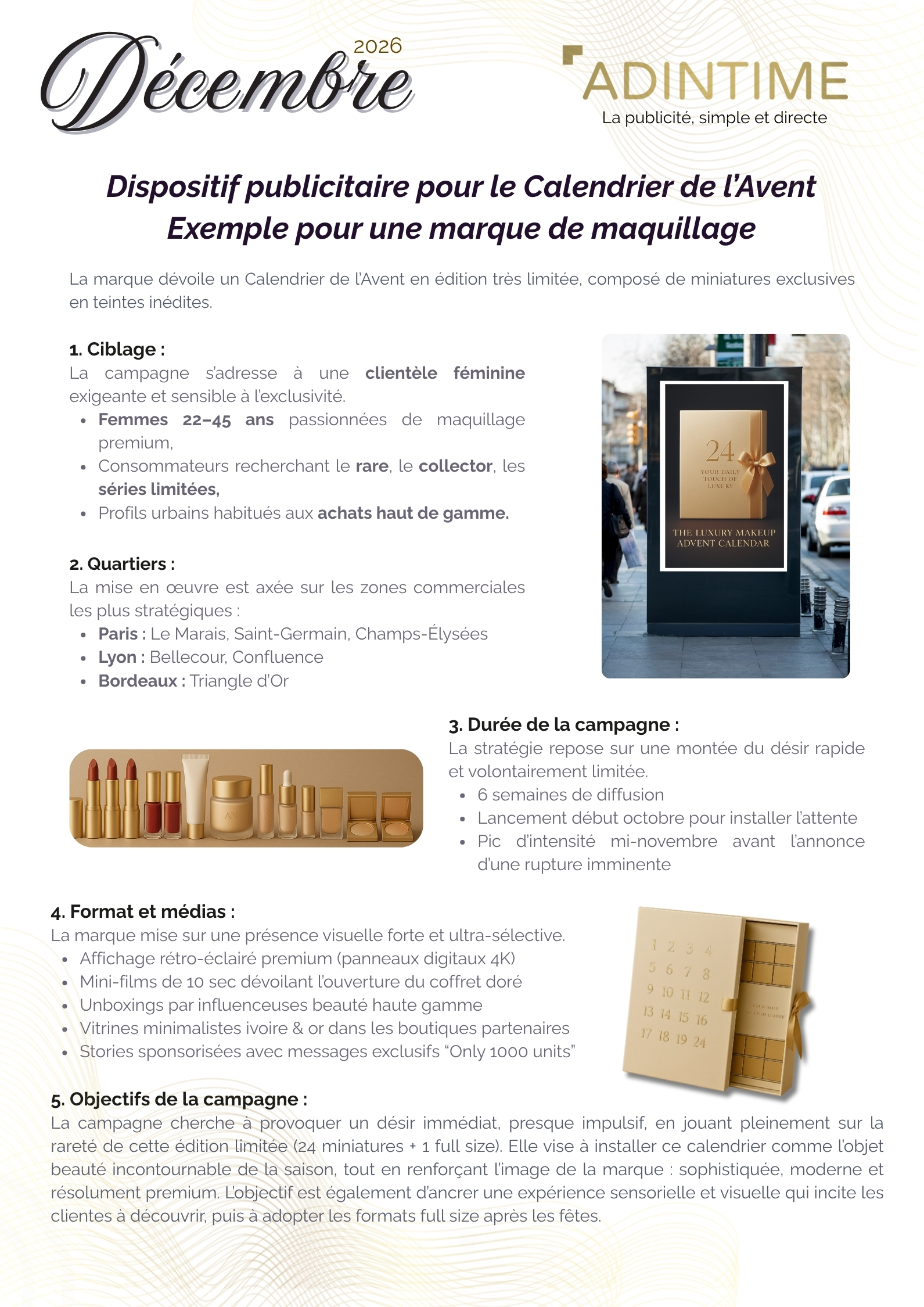 Exemple dispositif publicitaire Noël - Calendrier Marketing 2025