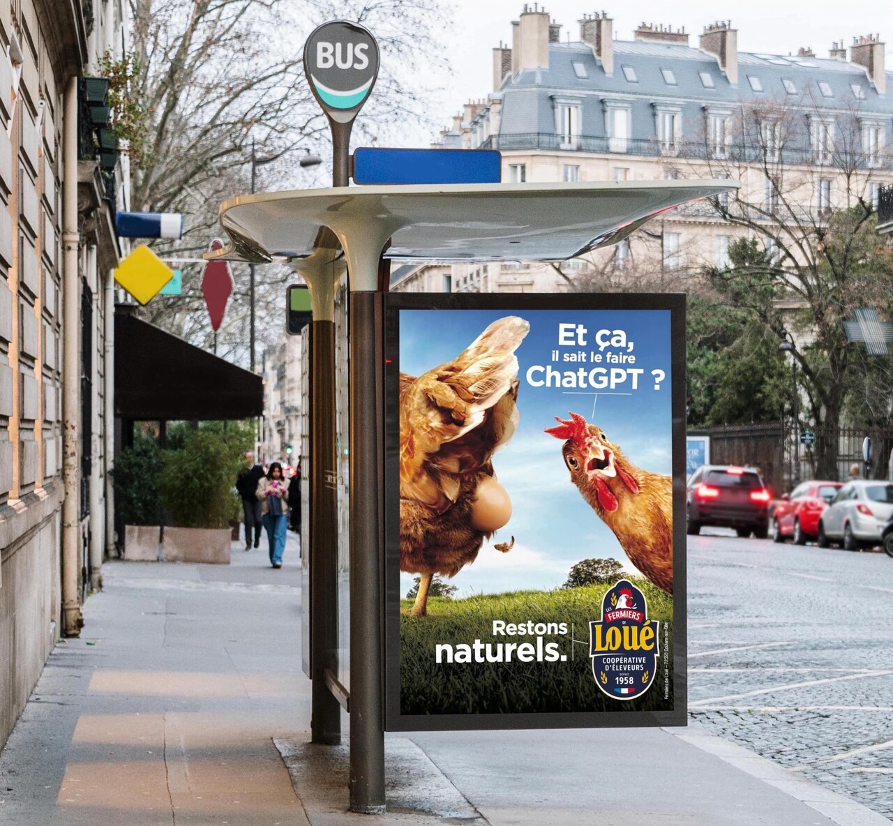 et ça il sait le faire chatgpt publicite abris de bus affichage loué