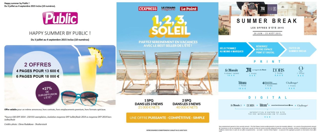 publicité presse l'été